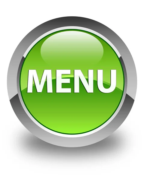 Menu pulsante rotondo verde lucido — Foto Stock