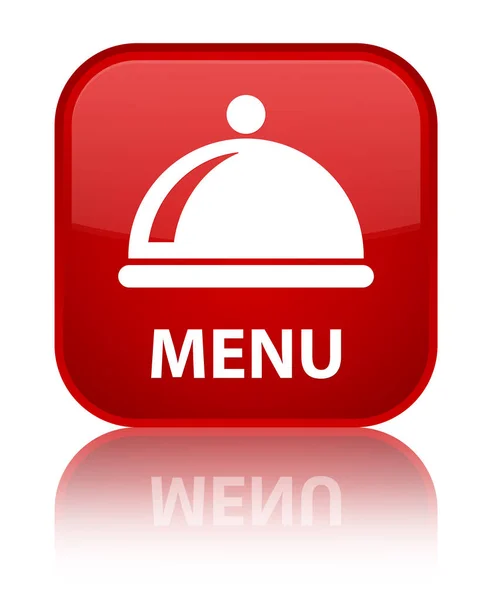 Menu (icona piatto cibo) speciale pulsante quadrato rosso — Foto Stock