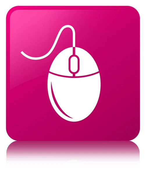 माउस प्रतीक गुलाबी वर्ग बटन — स्टॉक फ़ोटो, इमेज