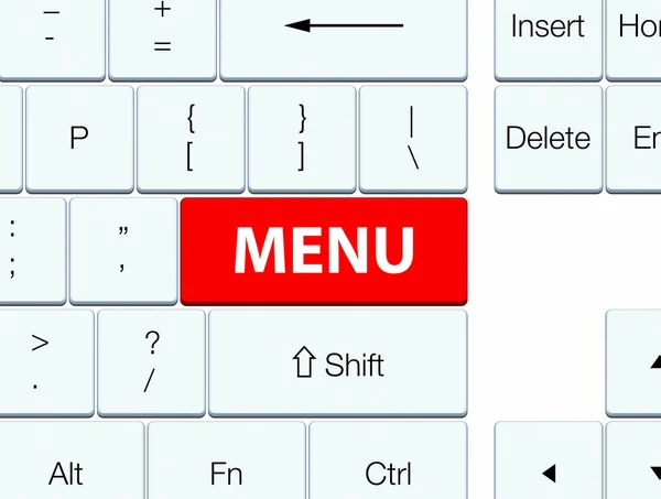 Menu red keyboard button — Stock Photo, Image