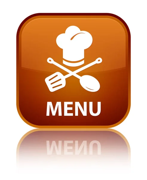 Menü (Restaurant-Symbol) spezielle braune quadratische Taste — Stockfoto