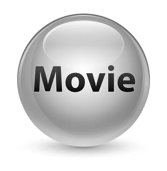 Sklovitě bílé kulaté tlačítko Movie — Stock fotografie