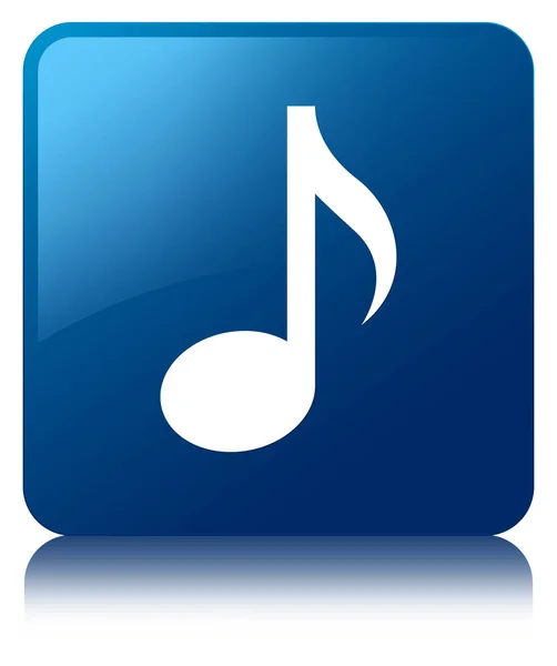 Піктограма музики синя квадратна кнопка — стокове фото