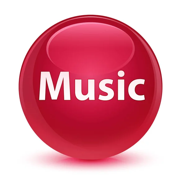Muziek glazig roze ronde knop — Stockfoto