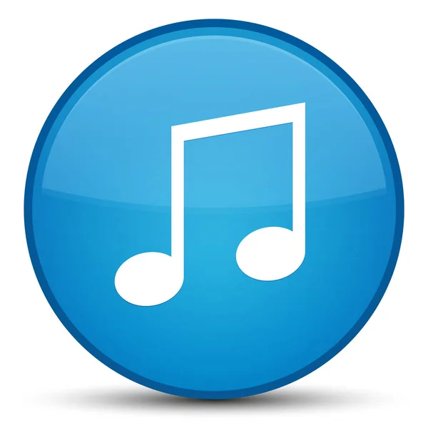 Müzik simgesini özel mavi mavi yuvarlak düğmesi — Stok fotoğraf