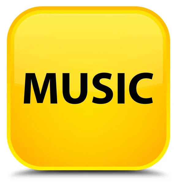 Zene különleges sárga négyzet gomb — Stock Fotó