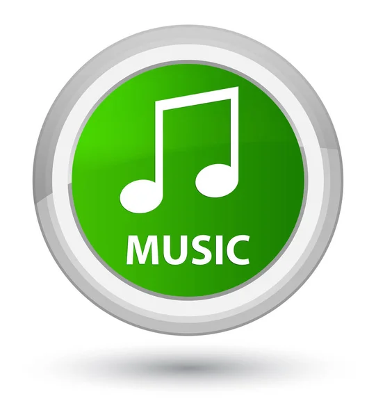 音楽 (曲のアイコン) プライム グリーン丸ボタン — ストック写真