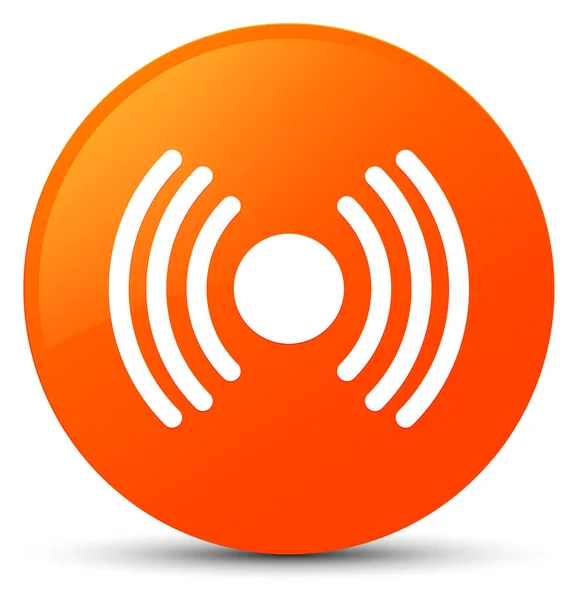 Icono de señal de red naranja botón redondo —  Fotos de Stock