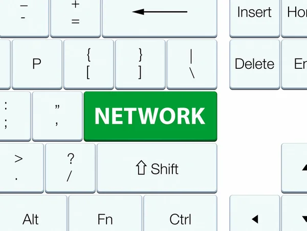 네트워크 녹색 키보드 버튼 — 스톡 사진