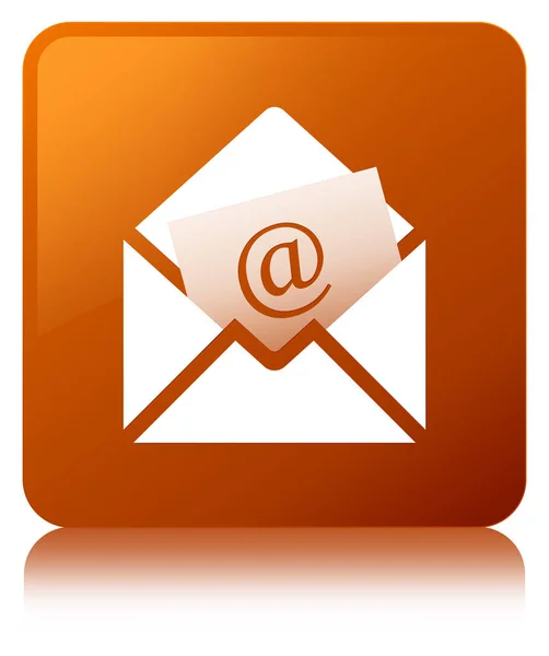 Newsletter ícone de e-mail marrom botão quadrado — Fotografia de Stock