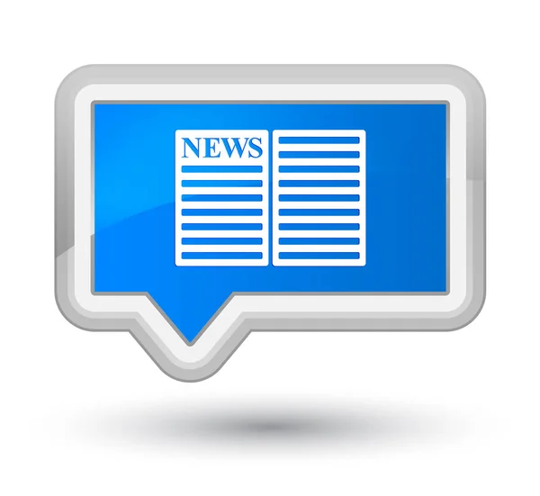 Icona del giornale primo cian blu banner pulsante — Foto Stock