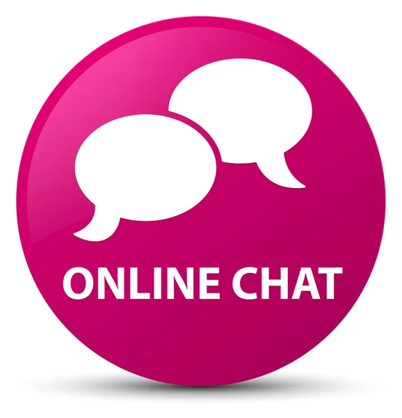 Online chat roze ronde knop — Stockfoto