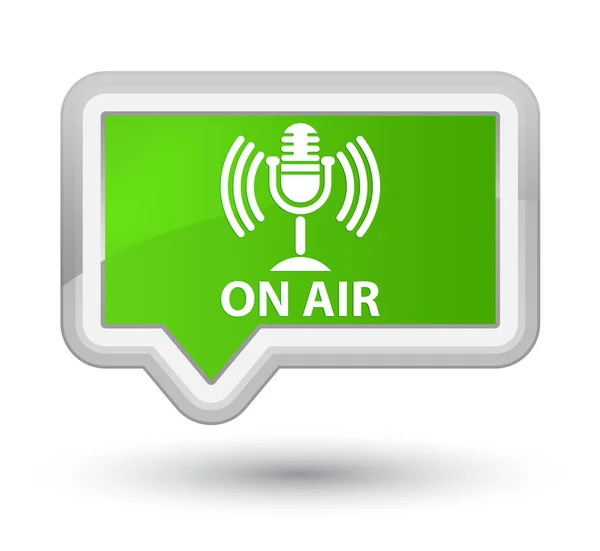Hava (mikrofon simgesi) yumuşak yeşil banner buton asal — Stok fotoğraf