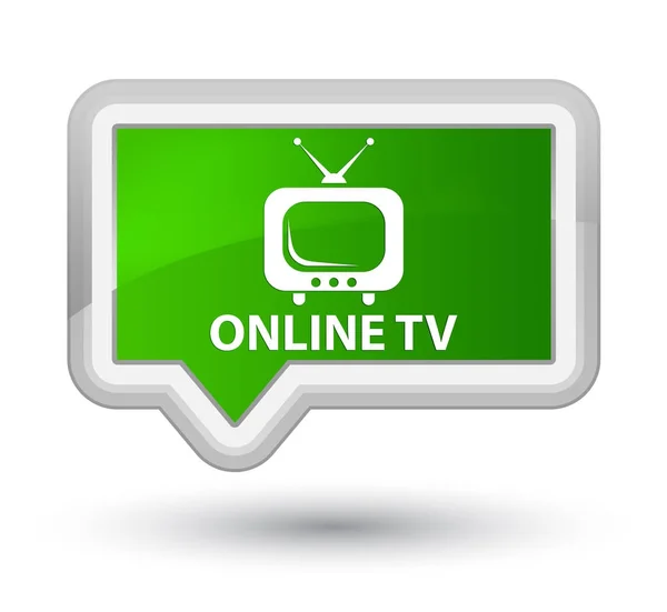 Online tv prime gröna banner-knapp — Stockfoto