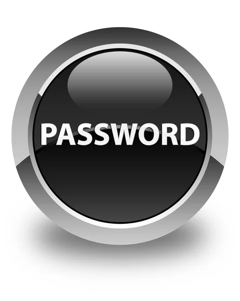 Lesklé černé kulaté tlačítko heslo — Stock fotografie
