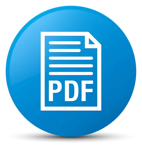 PDF dokumentu ikona cyan niebieski okrągły przycisk — Zdjęcie stockowe