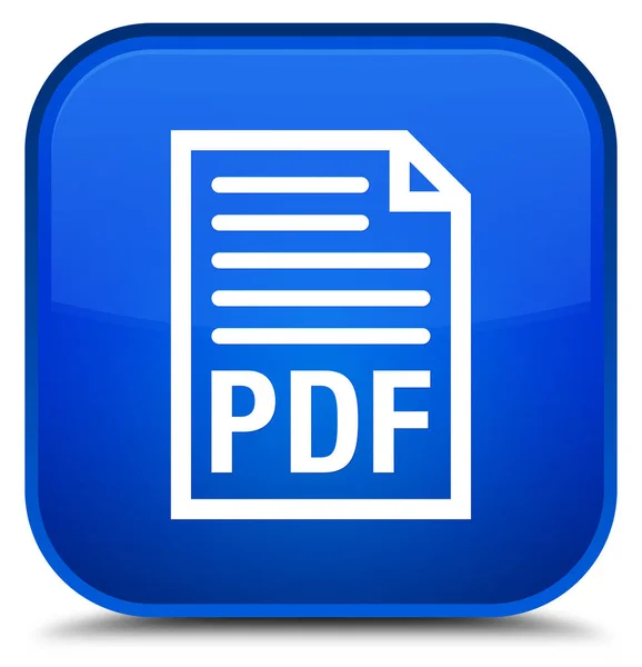 PDF dokument ikon speciella blå fyrkantiga knappen — Stockfoto