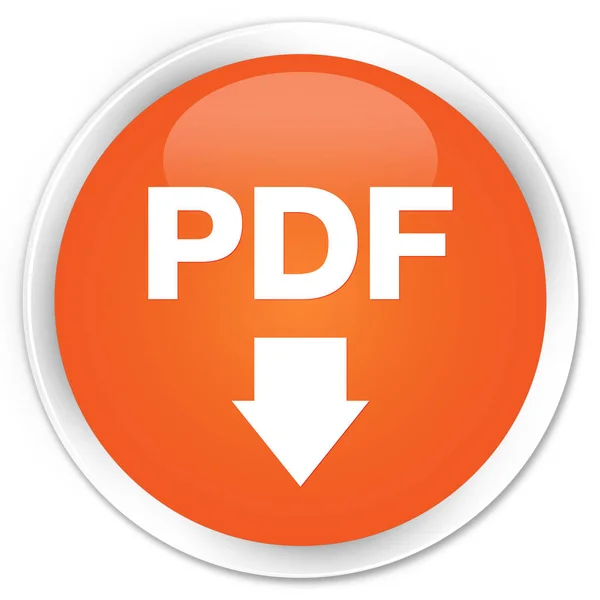 PDF scaricare icona premium arancio pulsante rotondo — Foto Stock