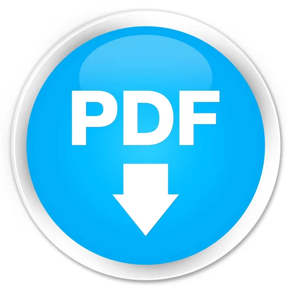 PDF scaricare icona premium ciano blu pulsante rotondo — Foto Stock