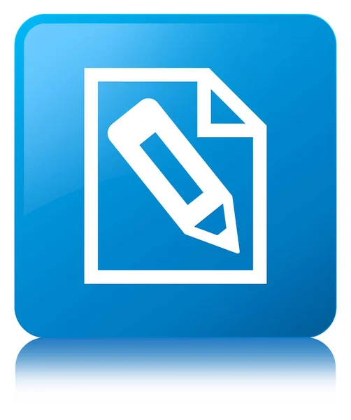 Карандаш в иконке голубой квадрат — стоковое фото