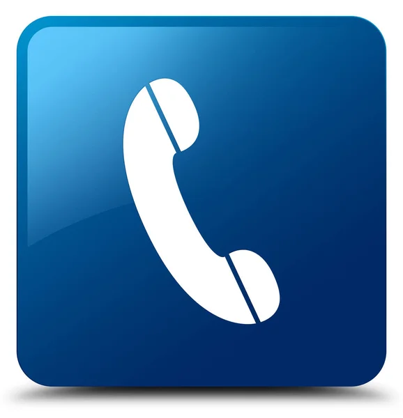 Telefon-Symbol blauer quadratischer Knopf — Stockfoto