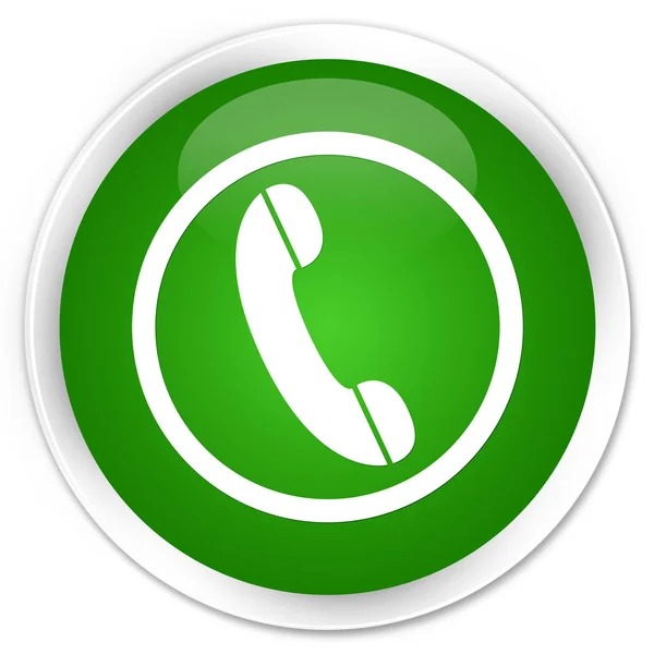 Phone icon premium green round button — Stock Photo, Image