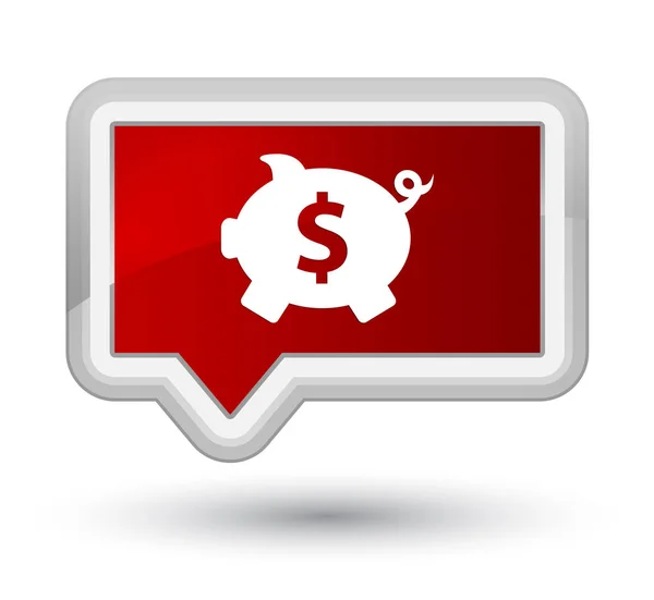 Spargris dollartecken ikonen prime röd banderoll-knappen — Stockfoto