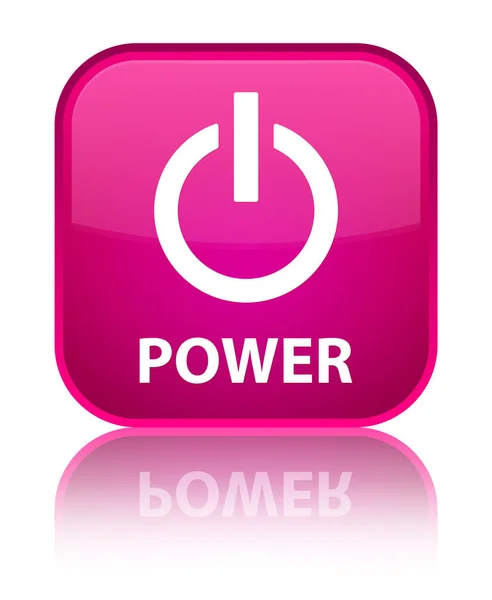 전원 특별 한 분홍색 사각형 버튼 — 스톡 사진
