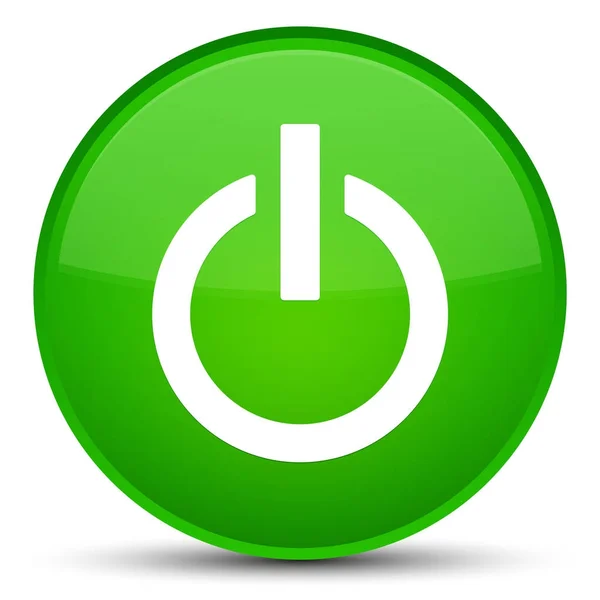 Power-Symbol spezielle grüne runde Taste — Stockfoto