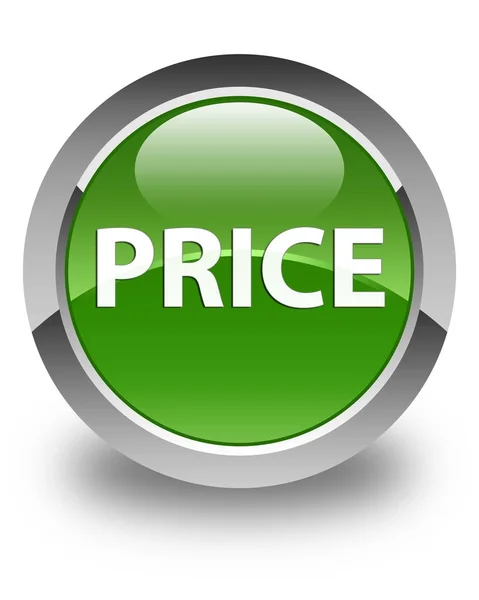 Preço brilhante botão redondo verde macio — Fotografia de Stock