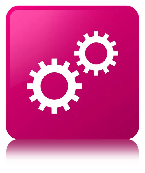 Proces ikona różowy kwadrat przycisk — Zdjęcie stockowe