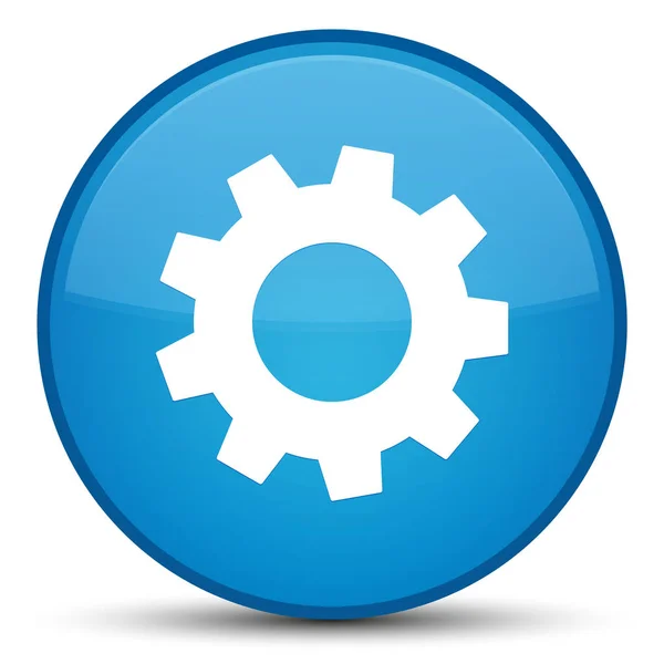 Process icon special cyan blue round button — Stock Photo, Image