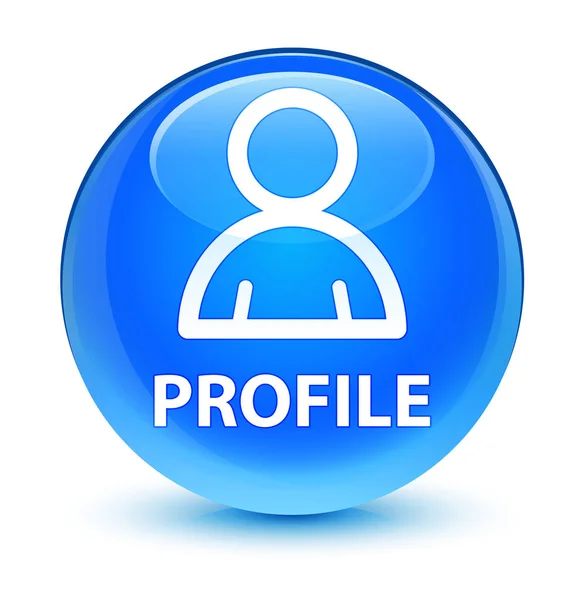 Profilo (icona membro) vetro ciano blu pulsante rotondo — Foto Stock