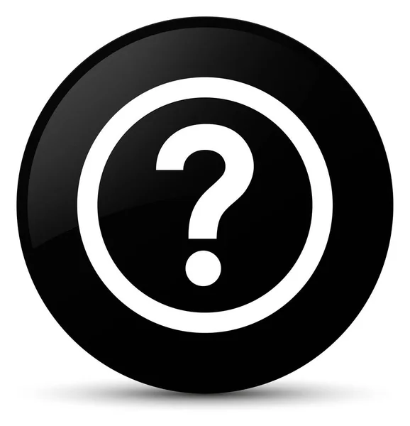 Otázka ikonu černé kulaté tlačítko — Stock fotografie