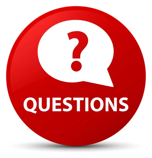 Questions (bubble icon) red round button — Stock Photo, Image