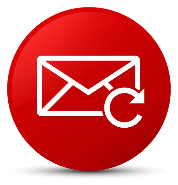 Aktualizace e-mailu ikonu červené kulaté tlačítko — Stock fotografie