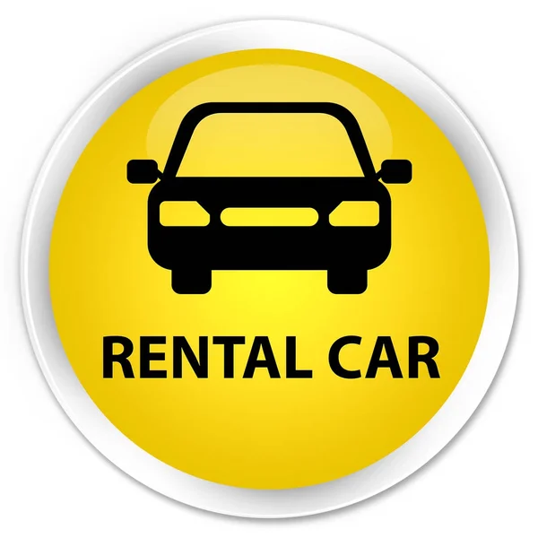 Půjčovna aut prémiových žluté kulaté tlačítko — Stock fotografie