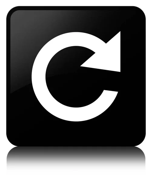 Responder ícone girar botão quadrado preto — Fotografia de Stock