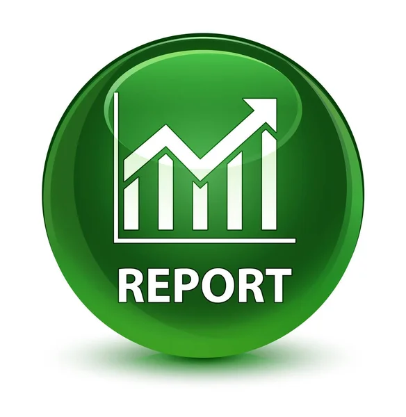 Report (statistics icon) glassy soft green round button