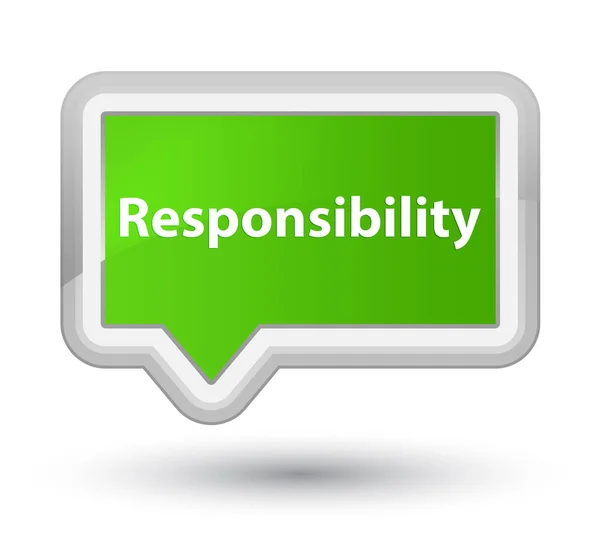 Responsabilidade botão banner verde macio principal — Fotografia de Stock