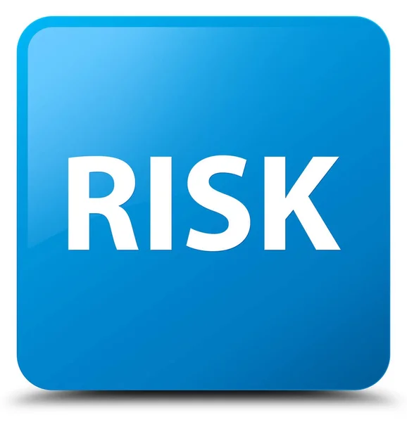 Risk camgöbeği mavi kare düğme — Stok fotoğraf