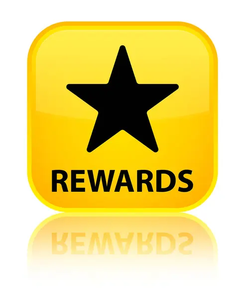 Nagrody (gwiazdkę) przycisk specjalny żółty kwadrat — Zdjęcie stockowe
