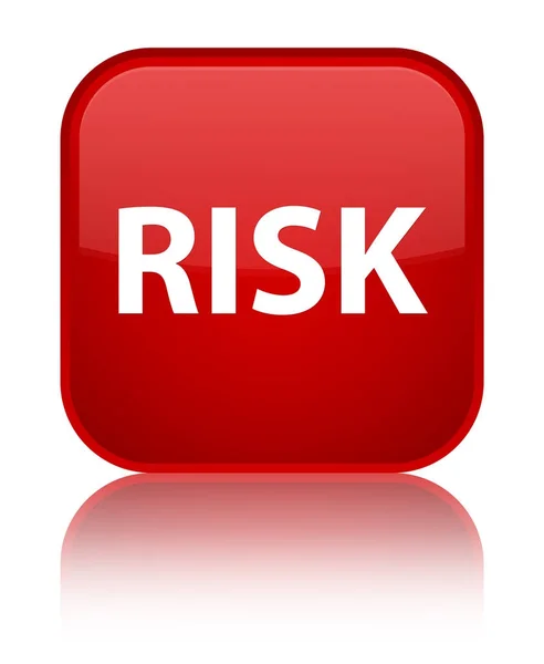 Risk özel kırmızı kare düğme — Stok fotoğraf