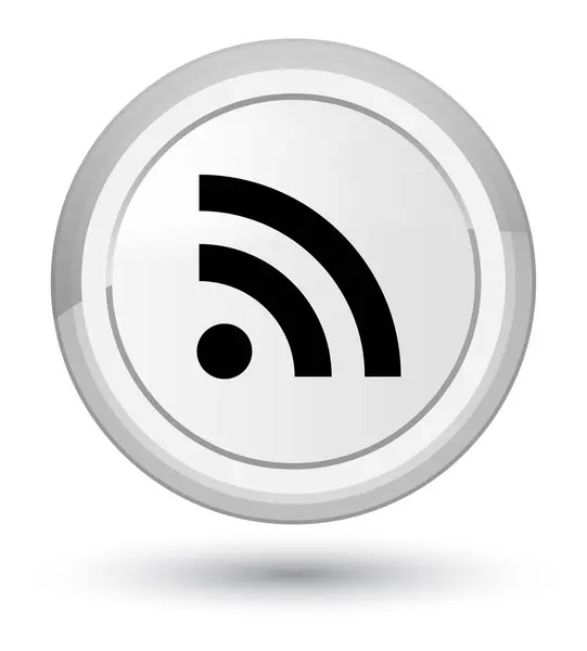 Icône RSS premier bouton rond blanc — Photo