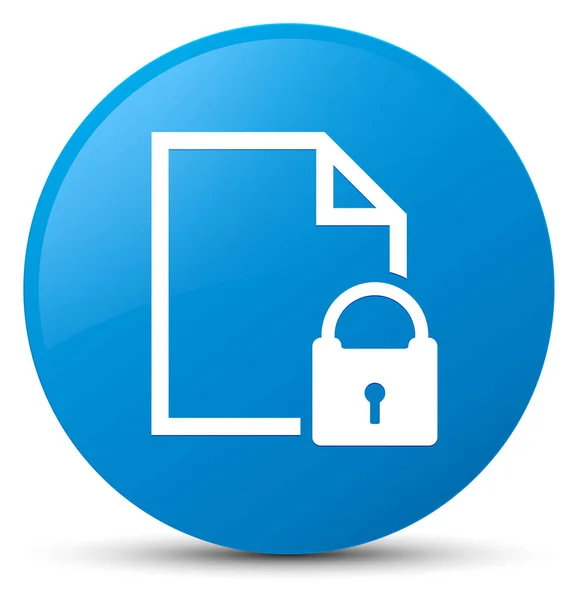 Secure document icon cyan blue round button — Stock Photo, Image