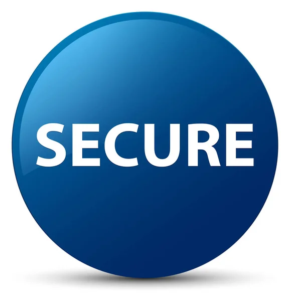 セキュリティで保護された青い丸いボタン — ストック写真