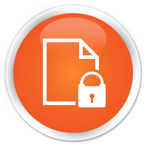 Secure document icon premium orange round button — Stock Photo, Image