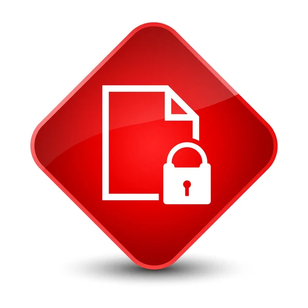 Elegante rode ruit knoop van het pictogram van beveiligd document — Stockfoto