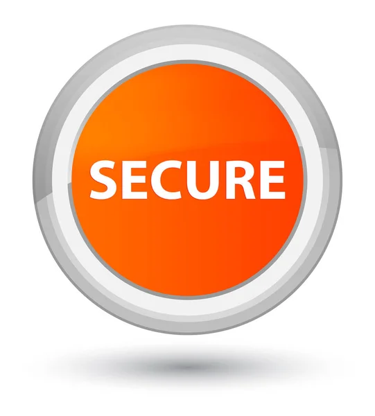 セキュリティで保護された総理丸いボタン オレンジ — ストック写真