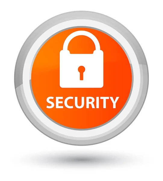 Security (padlock icon) prime orange round button — Stock Photo, Image
